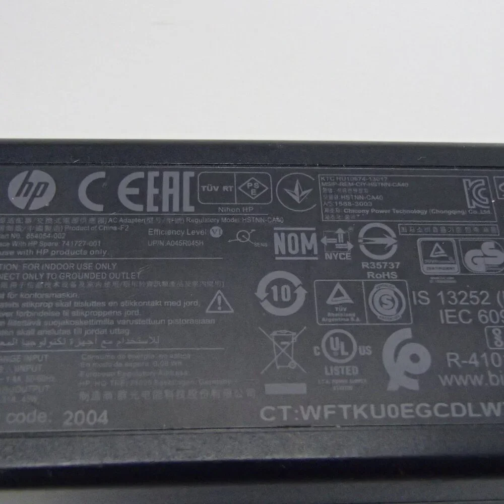 HP 854054-002 45w 19.5V 2.31A 3.0mm Blue Tip hstnn-ca40